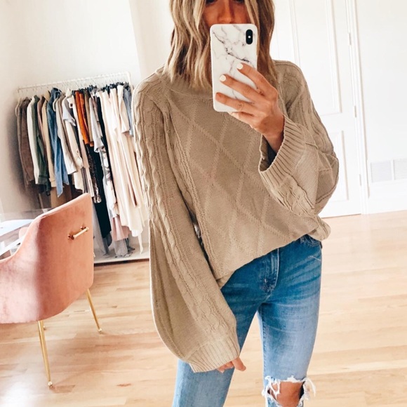 Sweaters - Beige Knit Sweater